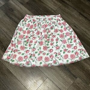 Nicole Miller Rose Print A-Line Skirt